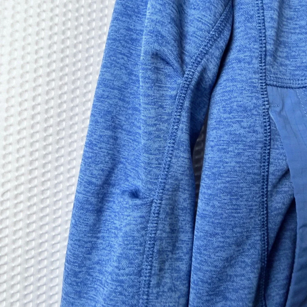 Athletic Works Full Zip Hoodie Boys Medium Blue Heathered DriWorks Fleece Jacket